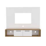 Vance 56" Wide Floating Entertainment Center with Two Cabinets, Four Open Shelves, Wall-Mounted TV Console with Cable Management, Modern Floating Media Unit for Living Room Organization