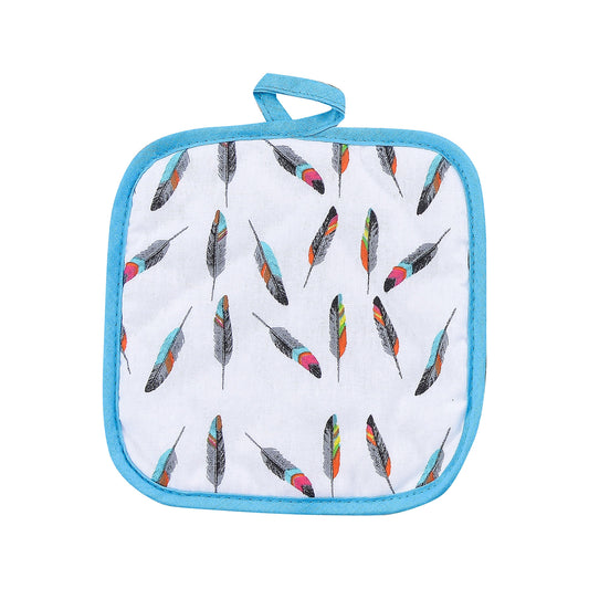 Tossed Feather Printed Pot Holder, Set of 10