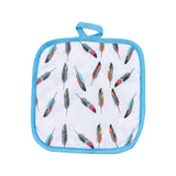 Tossed Feather Printed Pot Holder, Set of 10