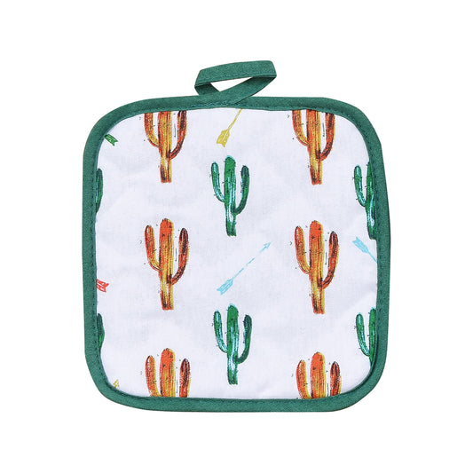 Colorful Cactus Printed Pot Holder, Set of 10