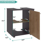 Phillips Under Sink Cabinet with Double Doors, Wide Freestanding Storage Unit with Open Back for Plumbing Access, Concealed Storage for Bathroom or Laundry Room Essentials, Modern Design