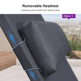 PURPLE LEAF Textilene Replacement Headrest Pillow for Chaise Lounge