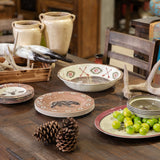 Aztec Bear Melamine Salad Plates, Set of 24