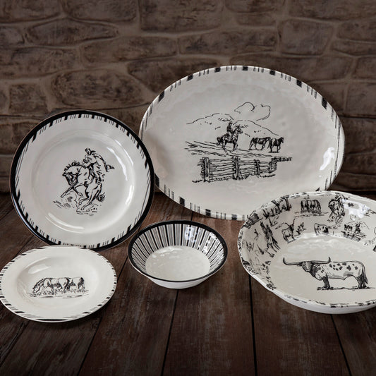 Ranch Life 14PC Melamine Dinnerware Set, 2 MOQ