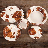 Elsa Cowhide Melamine Salad Plates, Set of 24