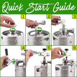Homebrew Double Wall Mini Keg Beer Dispenser - 64 Oz. Double Wall Mini Keg With Cap Spear, Metal Tap Co2 Aluminum Regulator System