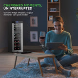 Wine Chilling Refrigerator Cellar - Dual-Zone Wine Cooler/Chiller, Digital Touch Button Control With Air Tight Seal, Contains Placement For Standing Bottles (18 Bottle Storage Capacity)