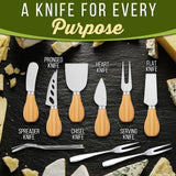 Bamboo Food Serving & Food Slicer Platter - Cheese Board Presentation Set