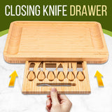Bamboo Food Serving & Food Slicer Platter - Cheese Board Presentation Set