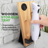 Electric Kitchen Knife With Wooden Storage Tray