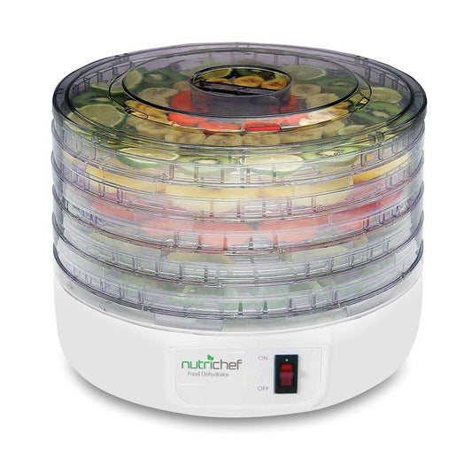 Electric Countertop Food Dehydrator, Food Preserver (White)