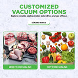 Automatic Food Vacuum Sealer - Electric Air Sealing Preserver System With Reusable Vacuum Food Bags (Stainless Steel)