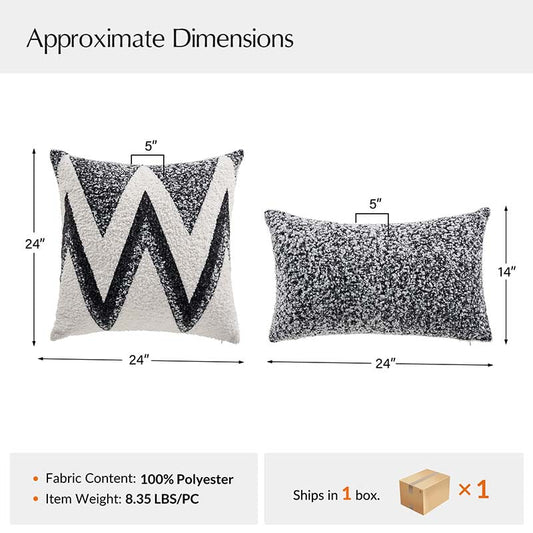 CUDDLESUPPORT ARMRESTS Luxury Decorative Pillow Set of 2 with Inserts