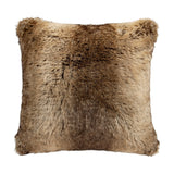 Faux Wolf Fur Throw Pillow