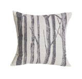 Printed Branches Cream & Gray Throw Pillow, 18x18