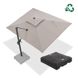 PURPLE LEAF UV50+ Fade Resistant Cantilever Umbrella, Patio Umbrellas with Base