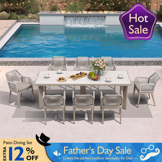 PURPLE LEAF Outdoor Dining Set with Sunbrella Cushions wicker patio table set  for Kitchen Deck Garden Outdoor Furniture Sets