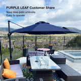 PURPLE LEAF Durable Patio Outdoor Umbrella Aluminum Round Cantilever Sun Yard Umbrellas For Pool, Deck