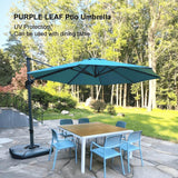 PURPLE LEAF Durable Patio Outdoor Umbrella Aluminum Round Cantilever Sun Yard Umbrellas For Pool, Deck