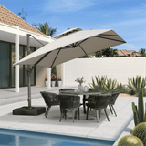 PURPLE LEAF UV50+ Fade Resistant Cantilever Umbrella, Patio Umbrellas with Base