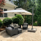 PURPLE LEAF UV50+ Fade Resistant Cantilever Umbrella, Patio Umbrellas with Base