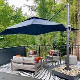 PURPLE LEAF UV50+ Fade Resistant Cantilever Umbrella, Patio Umbrellas with Base