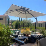 PURPLE LEAF UV50+ Fade Resistant Cantilever Umbrella, Patio Umbrellas with Base