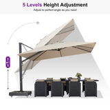 PURPLE LEAF Heavy Duty Cantilever Patio Umbrella Extra Large Outdoor Umbrella for Yard, Garden, Pool