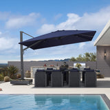 PURPLE LEAF Heavy Duty Cantilever Patio Umbrella Extra Large Outdoor Umbrella for Yard, Garden, Pool