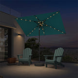 PURPLE LEAF Black Frame Tilting Market Umbrella with Lights Table Umbrella with Base Outside Patio