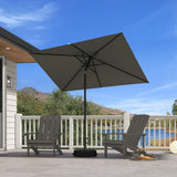 PURPLE LEAF Black Frame Outdoor Market Umbrellas Yard Tilting Patio Table Umbrella with Base