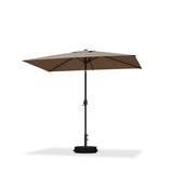 PURPLE LEAF Black Frame Outdoor Market Umbrellas Yard Tilting Patio Table Umbrella with Base
