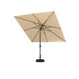 PURPLE LEAF Black Frame Outdoor Market Umbrellas Yard Tilting Patio Table Umbrella with Base