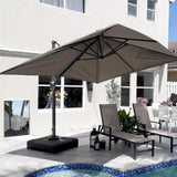 PURPLE LEAF UV50+ Fade Resistant Cantilever Umbrella, Patio Umbrellas with Base