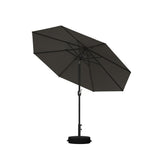 PURPLE LEAF Black Frame Outdoor Market Umbrellas Yard Tilting Patio Table Umbrella with Base