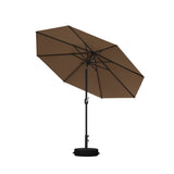 PURPLE LEAF Black Frame Outdoor Market Umbrellas Yard Tilting Patio Table Umbrella with Base