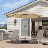 PURPLE LEAF Black Frame Outdoor Market Umbrellas Yard Tilting Patio Table Umbrella with Base