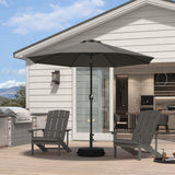 PURPLE LEAF Black Frame Outdoor Market Umbrellas Yard Tilting Patio Table Umbrella with Base