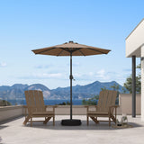 PURPLE LEAF Black Frame Tilting Market Umbrella with Lights Table Umbrella with Base Outside Patio