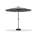 PURPLE LEAF Black Frame Tilting Market Umbrella with Lights Table Umbrella with Base Outside Patio
