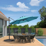 PURPLE LEAF Durable Patio Outdoor Umbrella Aluminum Round Cantilever Sun Yard Umbrellas For Pool, Deck