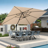 PURPLE LEAF Patio Outdoor Large Umbrella Square and Rectangular Cantilever Yard Sun Umbrellas