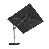 PURPLE LEAF Deluxe Left-Right Tilting Patio Umbrella Outdoor Swivel Cantilever Umbrellas