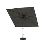 PURPLE LEAF Black Frame Tilting Market Umbrella with Lights Table Umbrella with Base Outside Patio
