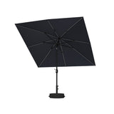 PURPLE LEAF Black Frame Tilting Market Umbrella with Lights Table Umbrella with Base Outside Patio