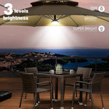 PURPLE LEAF Patio Umbrella Light with Remote Control 12 Color Brightness for Patio Umbrellas, Camping Tents or Outdoor Use (Black)