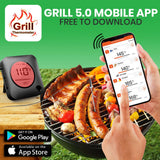 Smart Bluetooth Bbq Grill Thermometer - Digital Display, Wireless Remote Alert Ios Android Phone