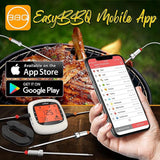 4 Channels Bluetooth Bbq Digital Thermometer With 4 Probes - Large Lcd Display, For Grilling Smoking, Oven, Cooking, And Bbq