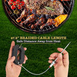 4 Channels Bluetooth Bbq Digital Thermometer With 4 Probes - Large Lcd Display, For Grilling Smoking, Oven, Cooking, And Bbq