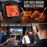 Bluetooth Wireless Bbq Digital Thermometer - Includes 2 Temperature Probes And Travel Case With Digital Lcd Display Screen